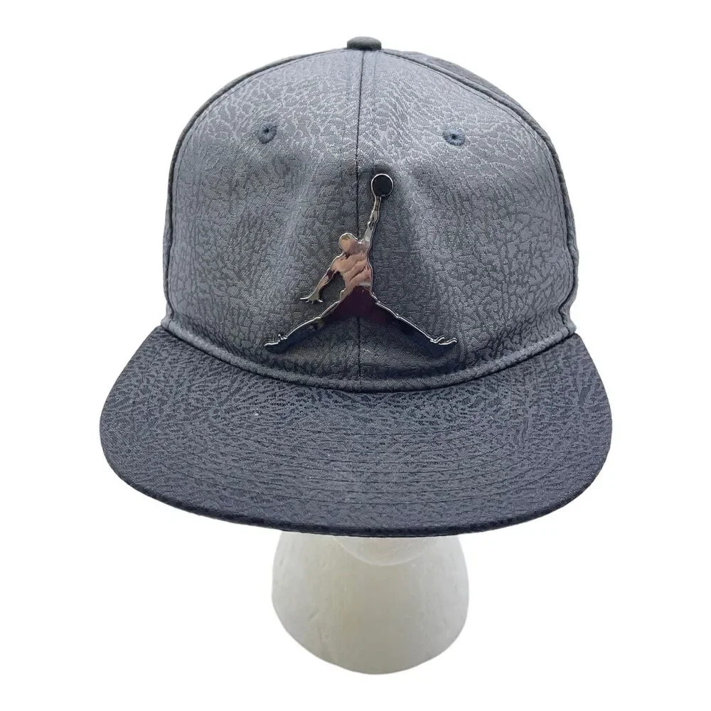 Air Jordan Metal Black Jumpman Hat Snapback Cap Youth